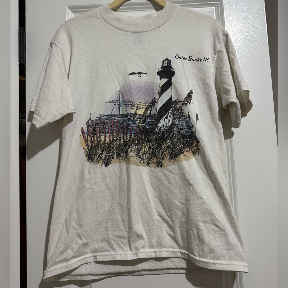 Vintage Single Stitch T-Shirt‎ Outer Banks, NC Lighthouse size M